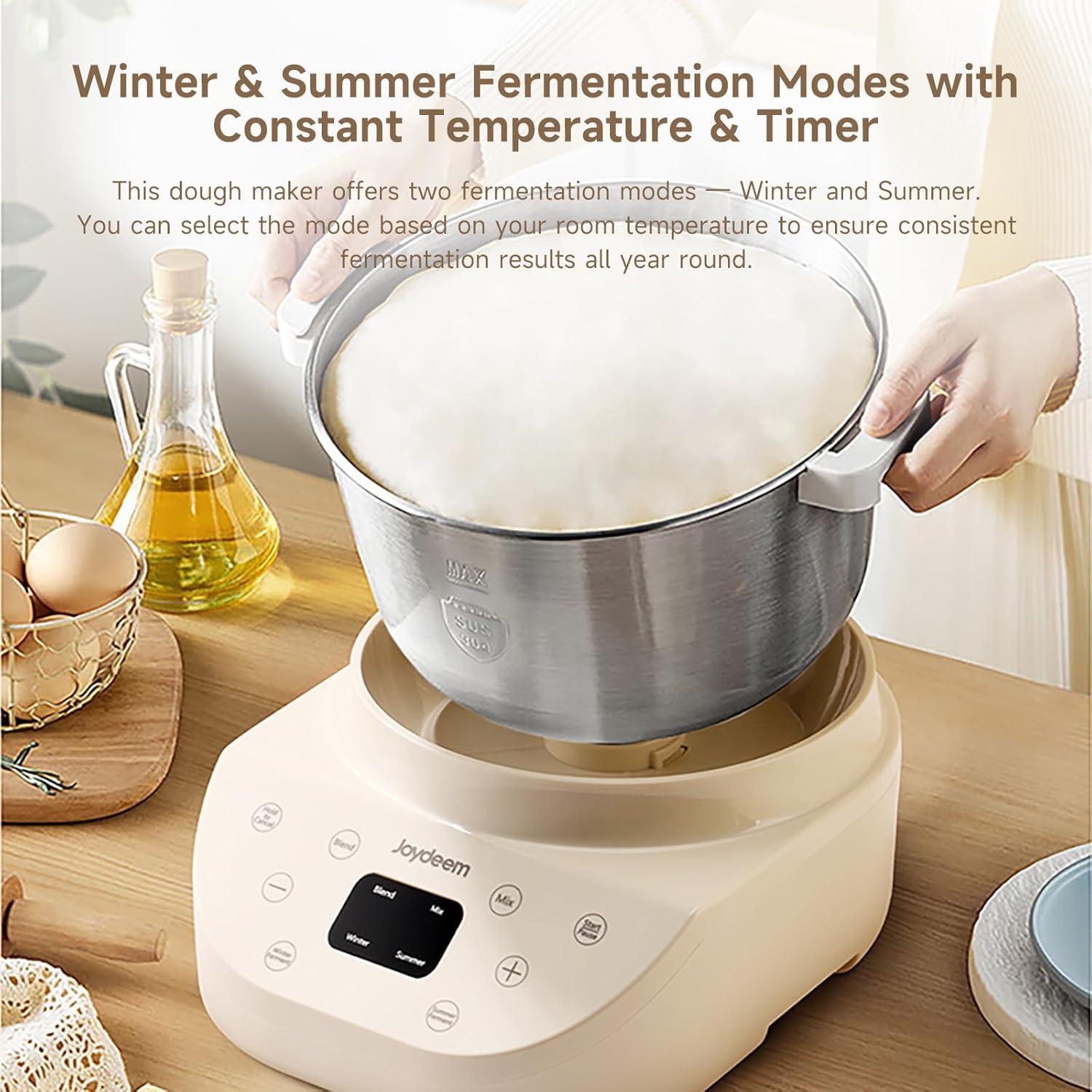 image:imageJoydeem Electric Dough Maker 95Qt with Winter amp Summer Fermentation Dual Functions MIX for DoughKneading BLEND for Filling Ideal for Bread Pizza Roti Dumplings Sourdough HMJA901