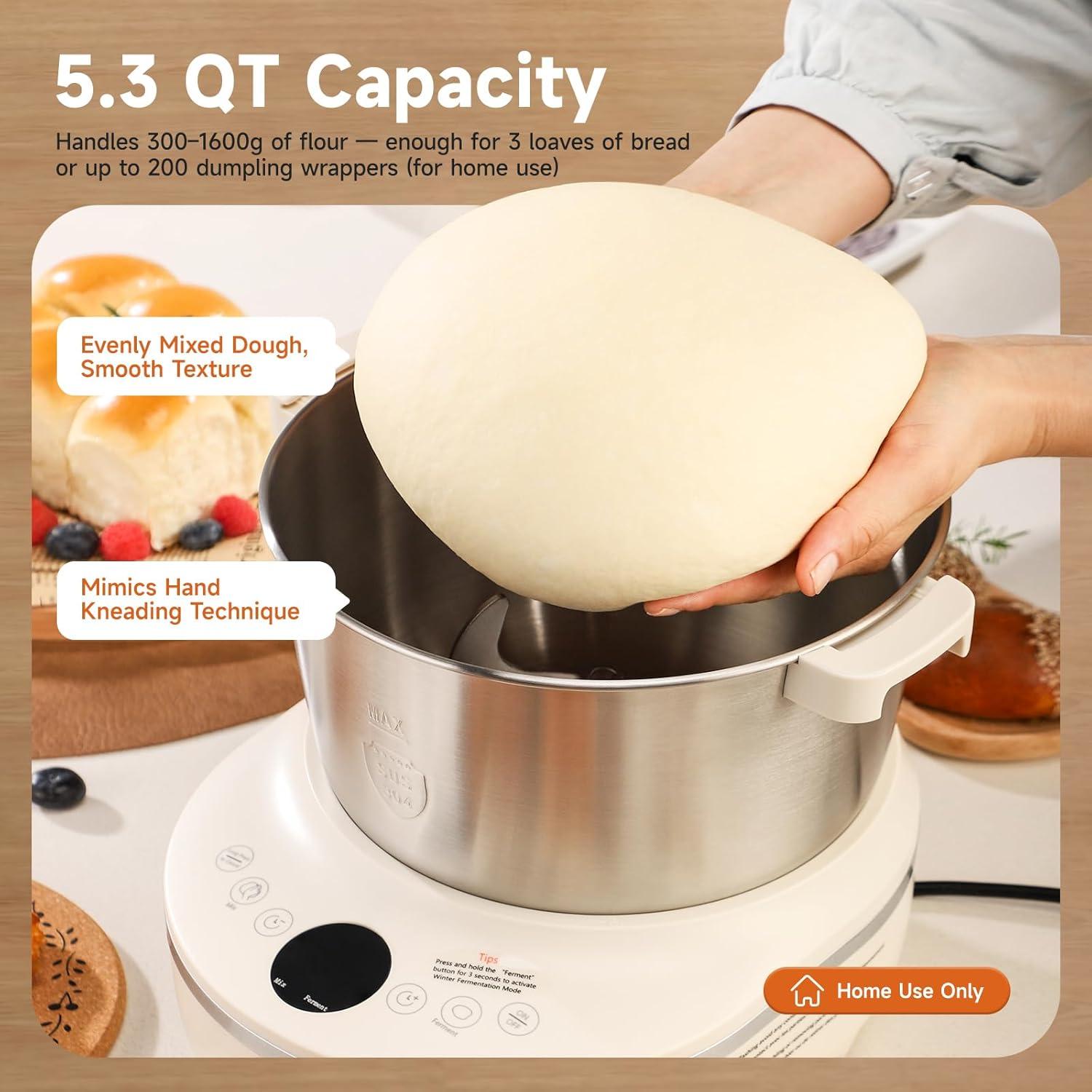 image:imageJoydeem Electric Dough Maker with Ferment Function 53Qt Dough Mixer Machine Perfect for Bread Pizza Roti Dumpling Dough amp Sourdough HMJA5015QT