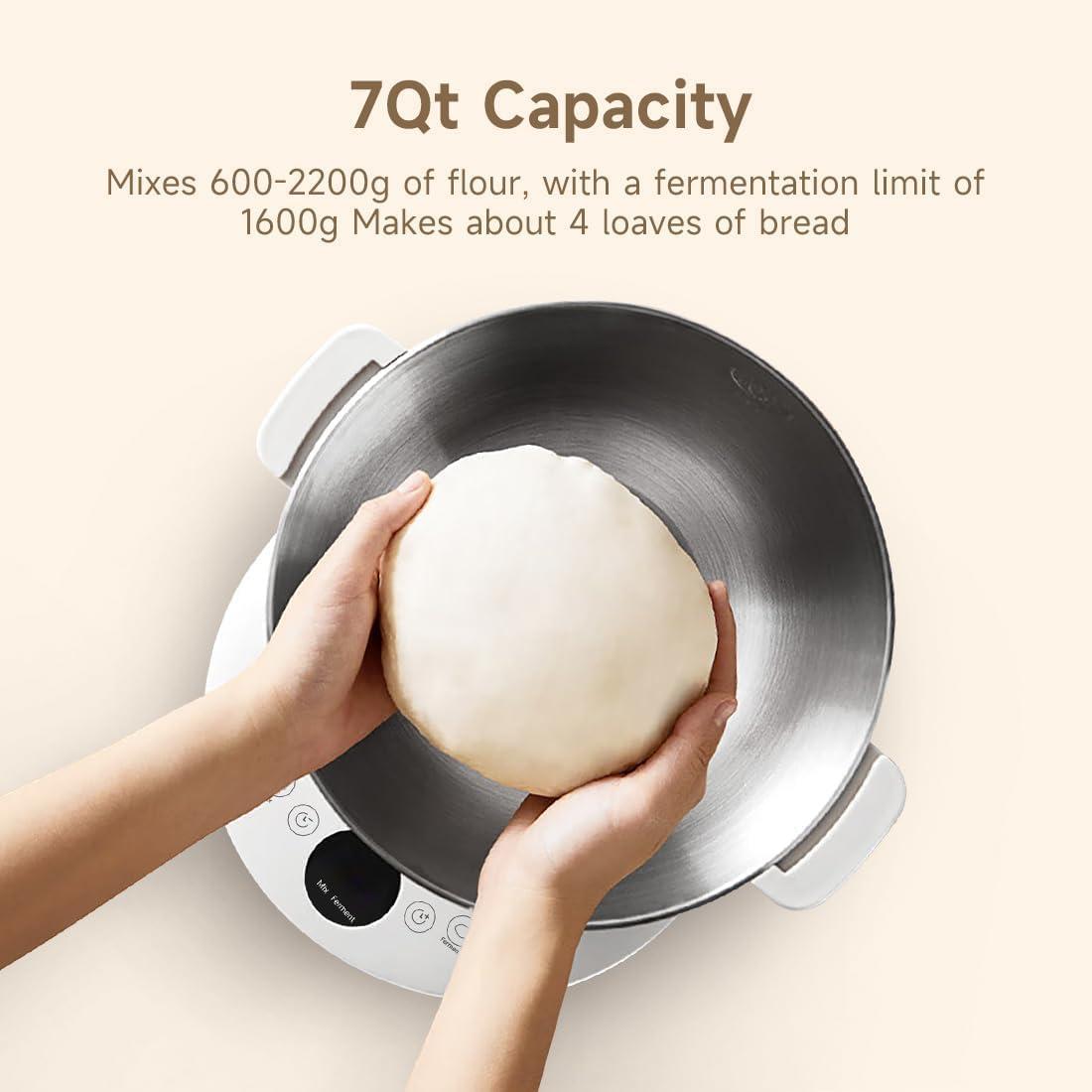 image:imageJoydeem Electric Dough Maker with Ferment Function 53Qt Dough Mixer Machine Perfect for Bread Pizza Roti Dumpling Dough amp Sourdough HMJA50174QT