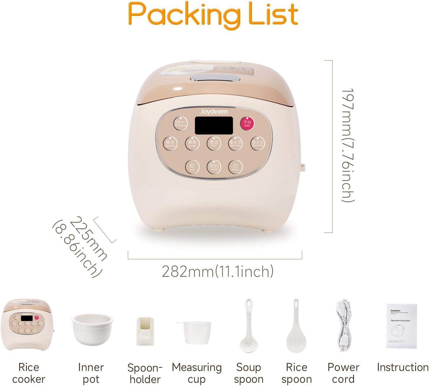 image:imageJoydeem Ceramic Rice Cooker 6 Cups Uncooked Rice Cookers with Pure Ceramic Inner Pot Healthy amp PFOA Free 3L32 qt DFBC30025 Cup