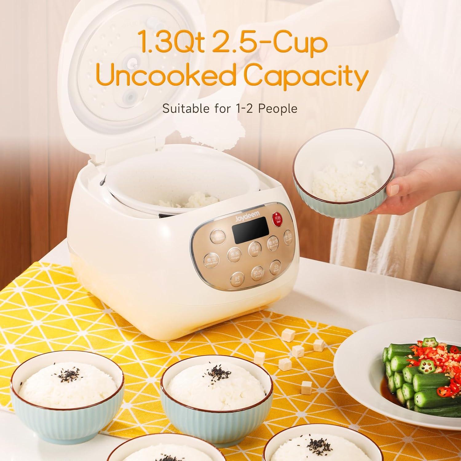 image:imageJoydeem Ceramic Rice Cooker 6 Cups Uncooked Rice Cookers with Pure Ceramic Inner Pot Healthy amp PFOA Free 3L32 qt DFBC30025 Cup