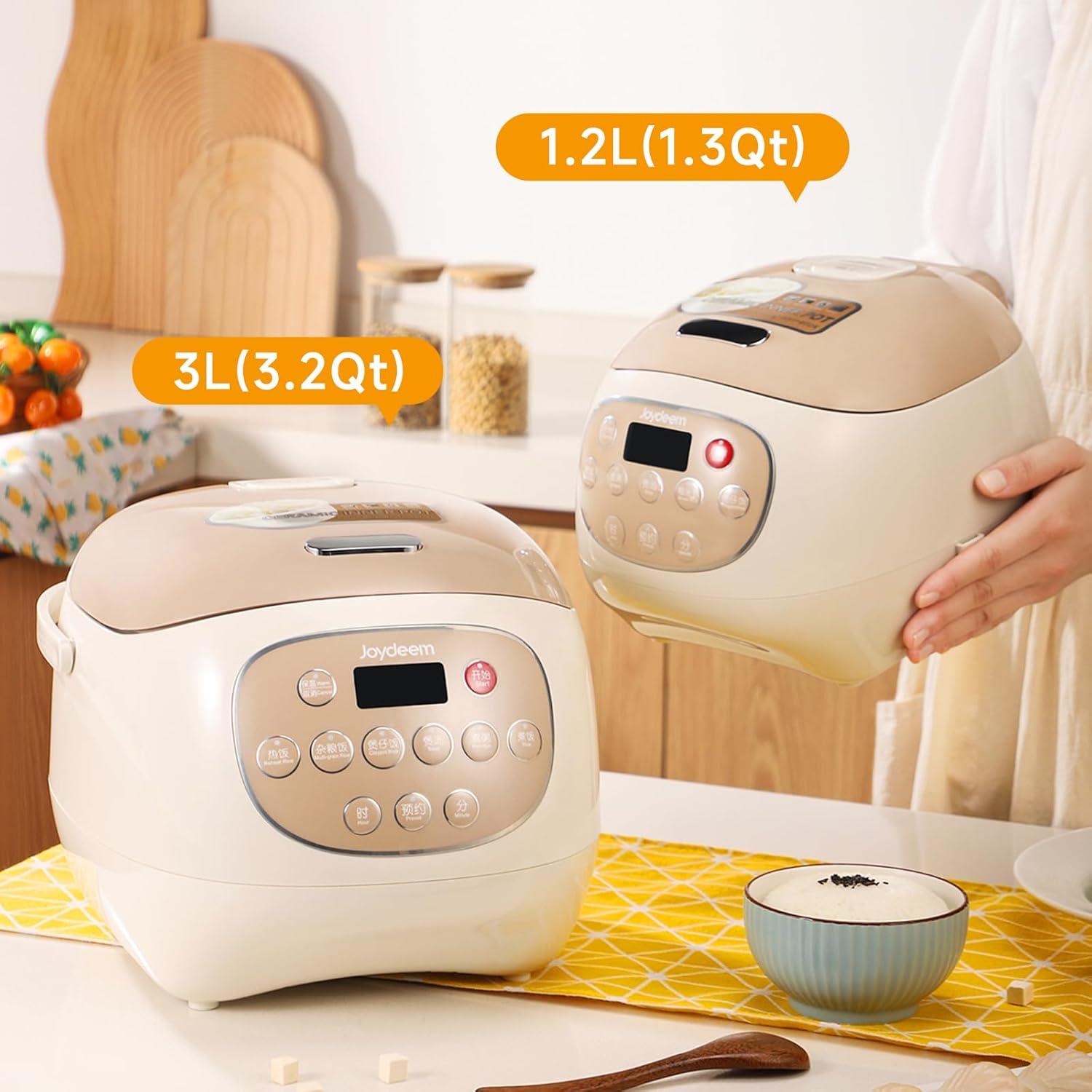 image:imageJoydeem Ceramic Rice Cooker 6 Cups Uncooked Rice Cookers with Pure Ceramic Inner Pot Healthy amp PFOA Free 3L32 qt DFBC30025 Cup