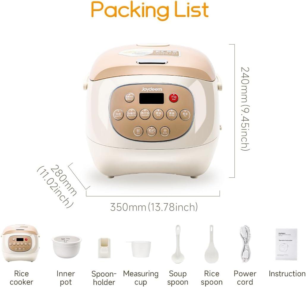 image:imageJoydeem Ceramic Rice Cooker 6 Cups Uncooked Rice Cookers with Pure Ceramic Inner Pot Healthy amp PFOA Free 3L32 qt DFBC3006 Cup