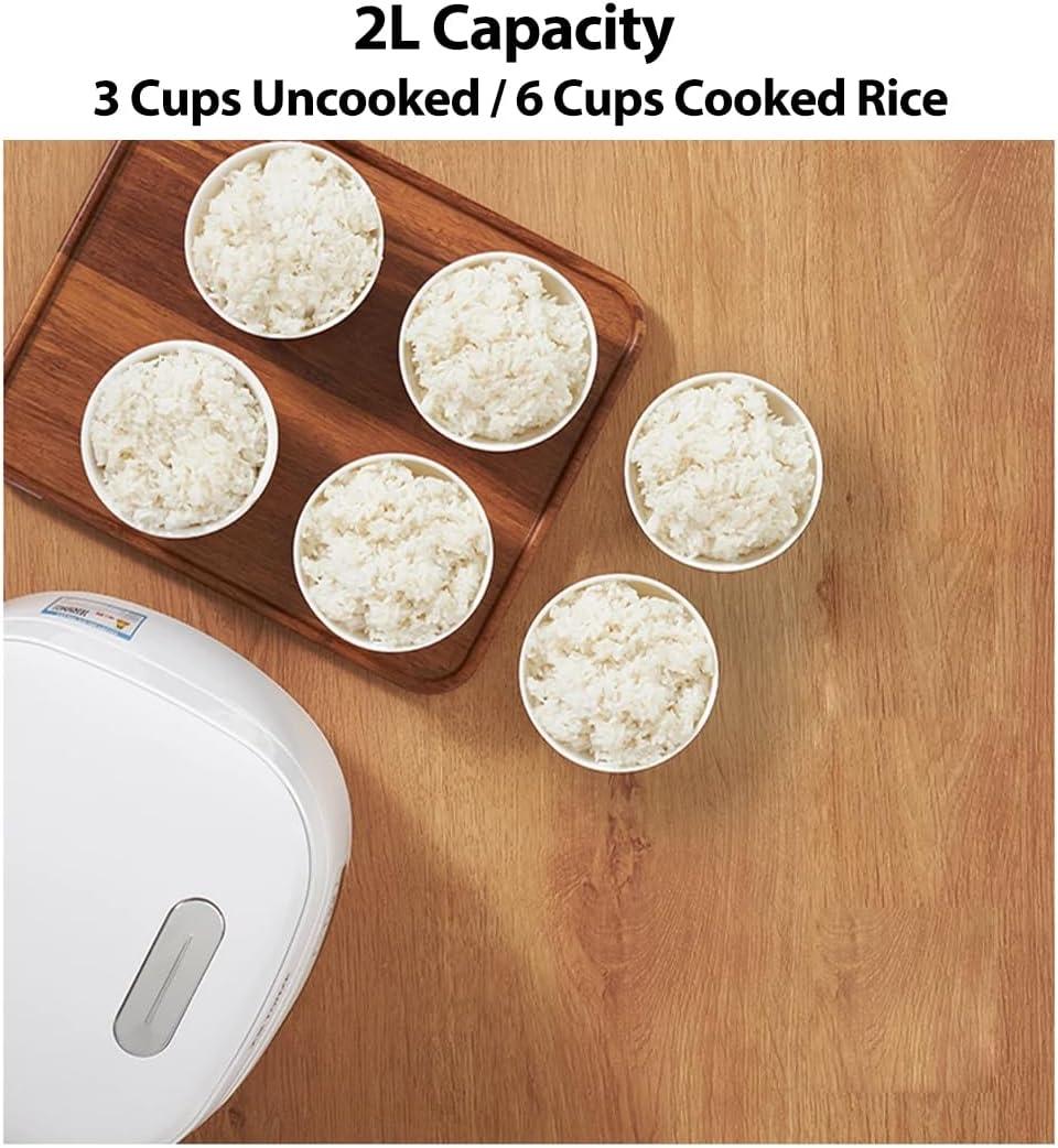 image:imageJoydeem Ceramic Rice Cooker FD20SW 4 Cups Uncooked Rice Cookers with Pure Ceramic Inner Pot 24h Dealy Start 2L White