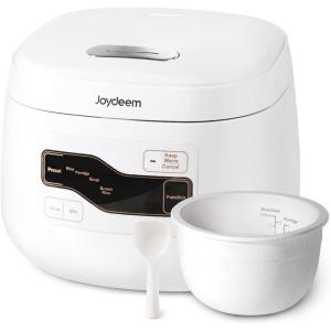 image:imageJoydeem Ceramic Rice Cooker FD20SW 4 Cups Uncooked Rice Cookers with Pure Ceramic Inner Pot 24h Dealy Start 2L White