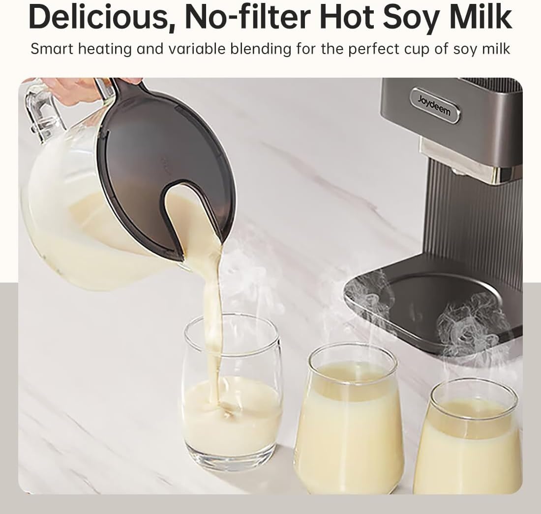 image:imageJoydeem Automatic Soymilk Maker Machine Hot Cooking Blender for Soymilk Nutmilk Paste Baby Food and Juice 300600ml Adjustable Capacity Gray JDPB270 800W
