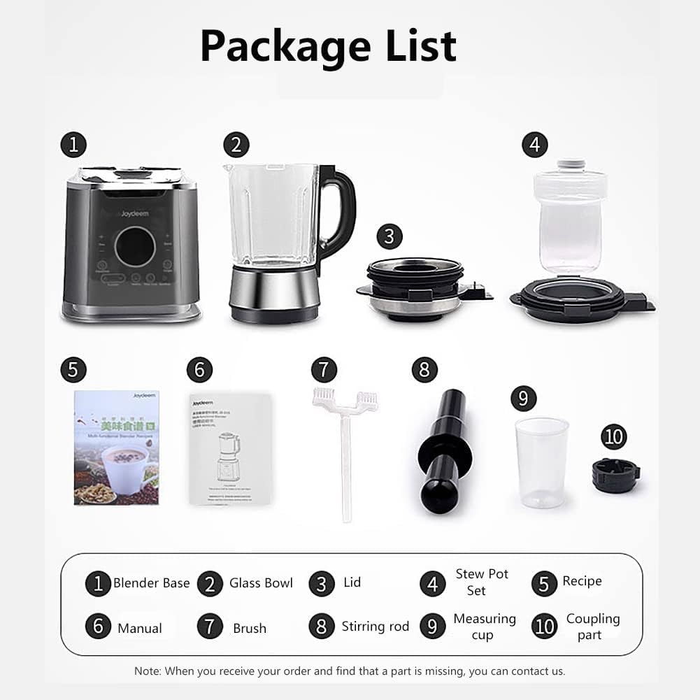 image:imageJoydeem Cooking Blender JDD16 Hot and Cold Blender for Soy Milk amp Juice Soup Maker with Stew Pot 175L59 Oz 1200W Black