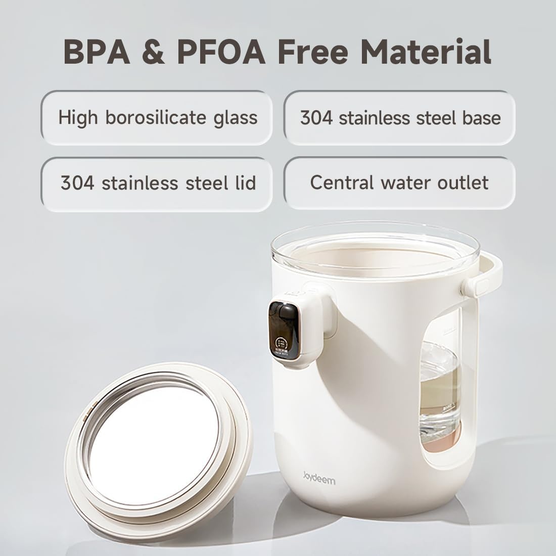 image:imageJoydeem Hot Water Dispenser Glass Water Boiler and Warmer 5 Keep Warm Temperature Settings Support amp 3L101Oz12 Cups JDDSP203 White