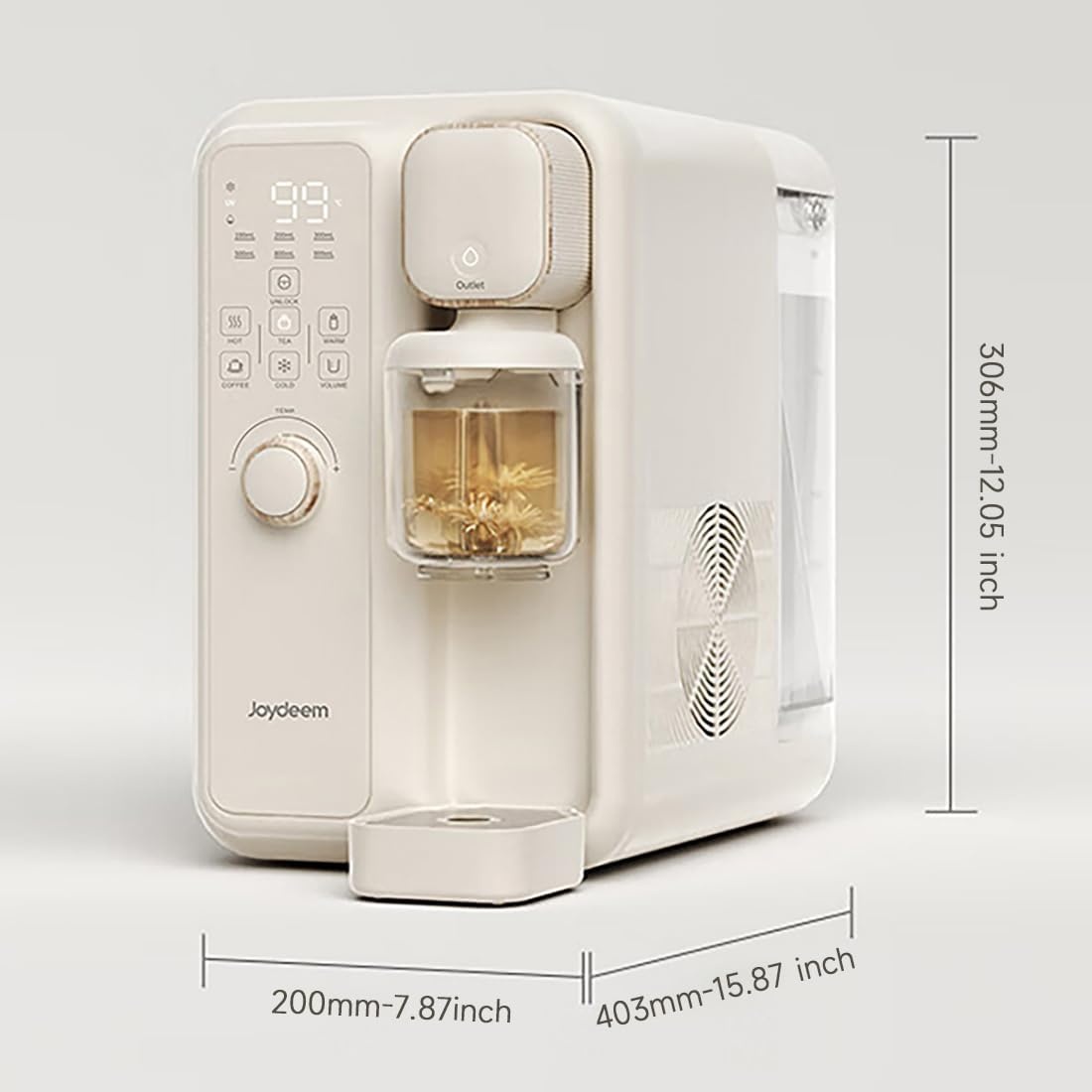image:imageJoydeem Instant Hot amp Cold Water Dispenser Automatic Tea amp Coffee Brewer Adjustable Temperature and Volume BPA Free 35L 120Oz