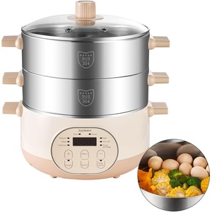 image:imageJoydeem Electric Food Steamer for Cooking 2Tier Stainless Steel Vegetable amp Food Steamers 15L159 qt Large Capacity JDDZG15B